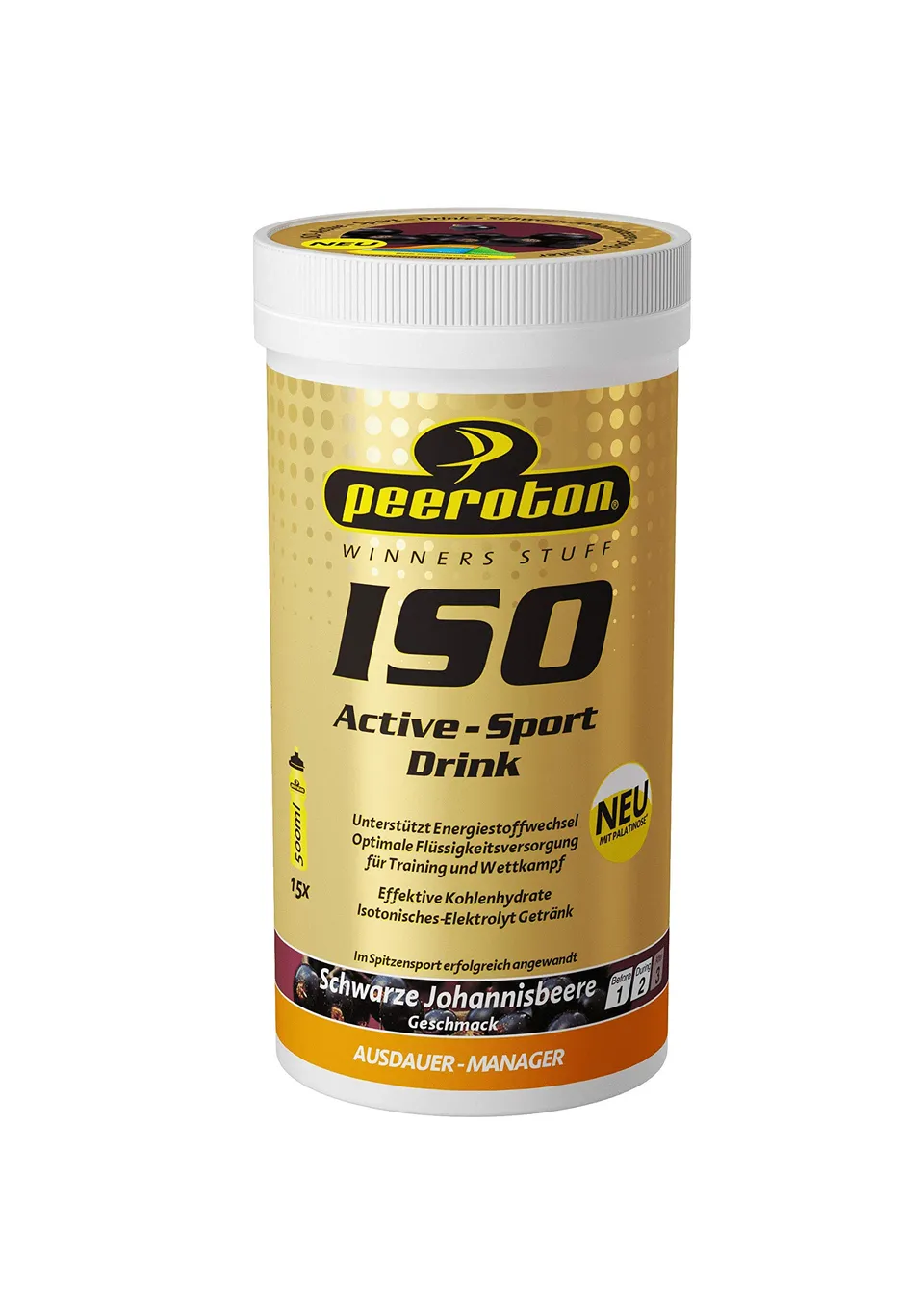 peeroton-iso-active-sport-drink-schwarze-johannisbeere-300g image 1
