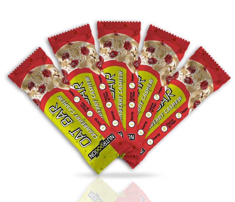 nutrixxion-energie-power-oat-riegel-cranberry-cashew-5-x-50-g-vegan image 1