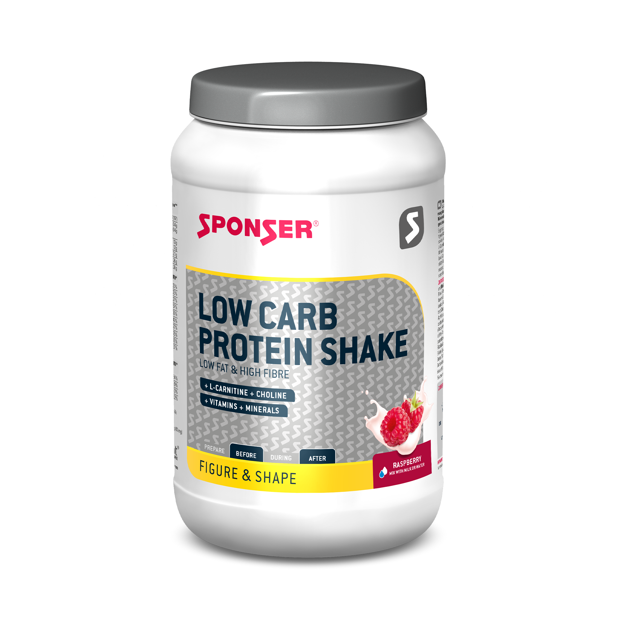 sponser-low-carb-protein-shake-raspberry-pulver image 1