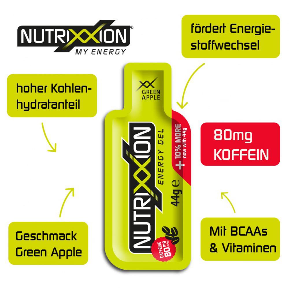 nutrixxion-energy-gel-xx-force-green-apple-44-g-mit-bcaa-und-koffein image 2