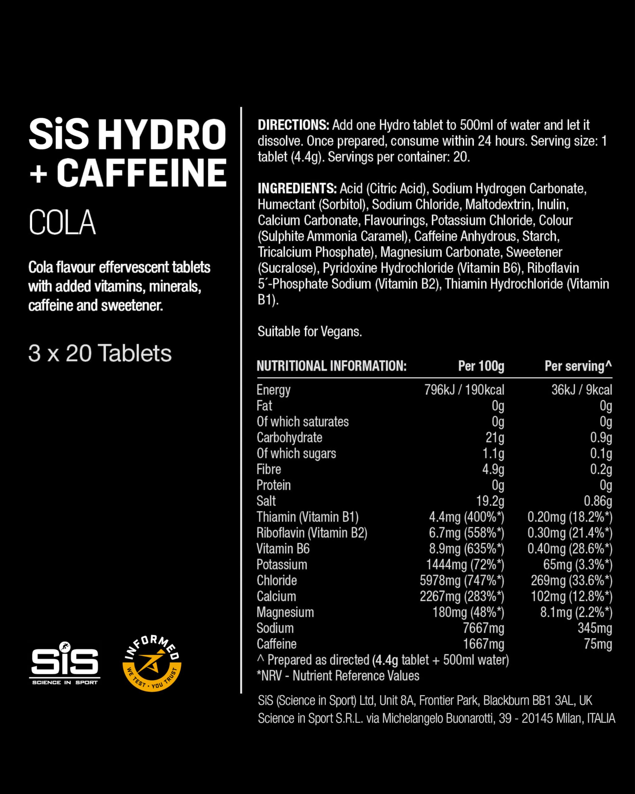 science-in-sport-hydro-koffein-brausetabletten-cola-3-x-20-tabletten image 6