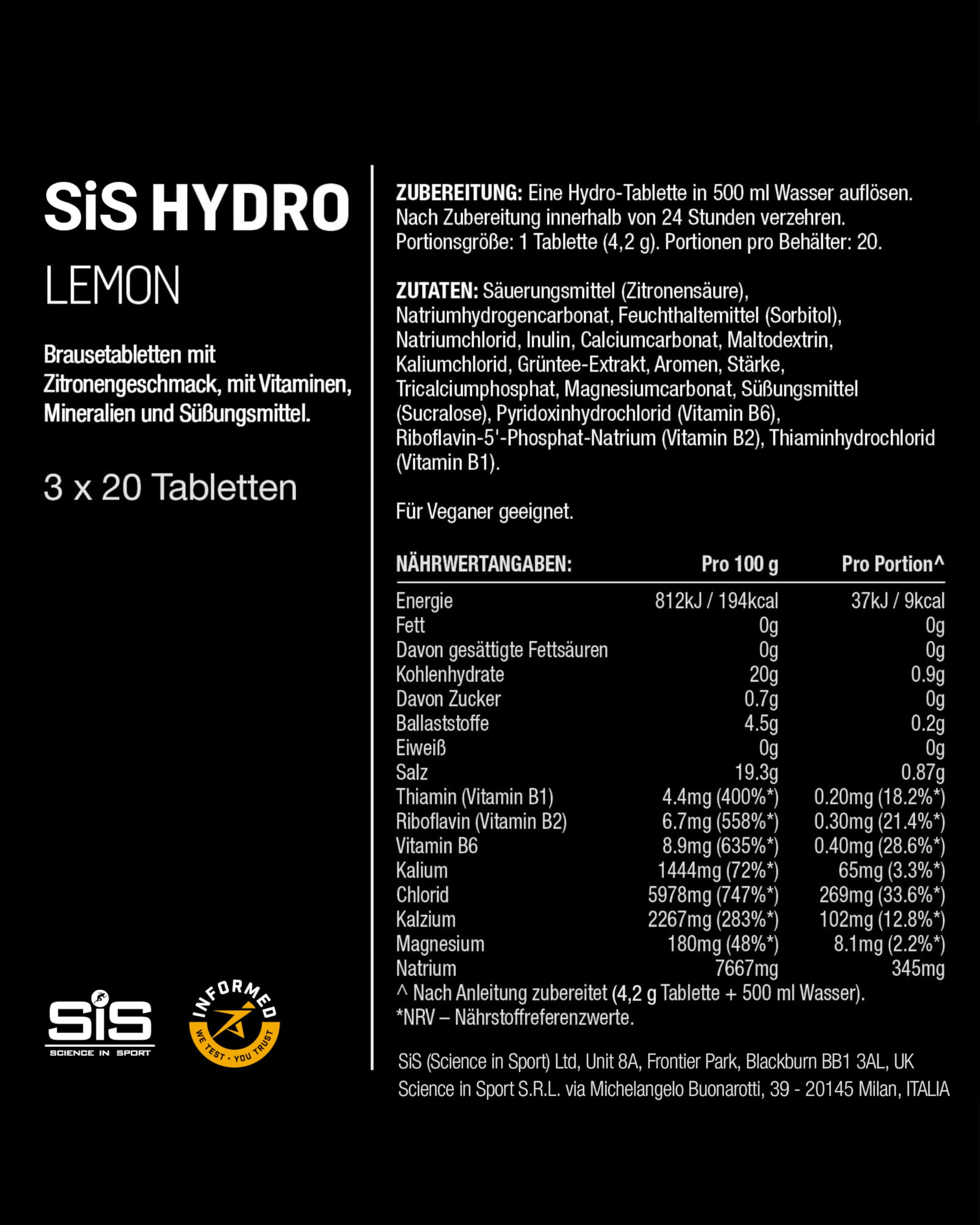 science-in-sport-hydro-elektrolyt-tabletten-3-x-20-tabs-zitrone image 5