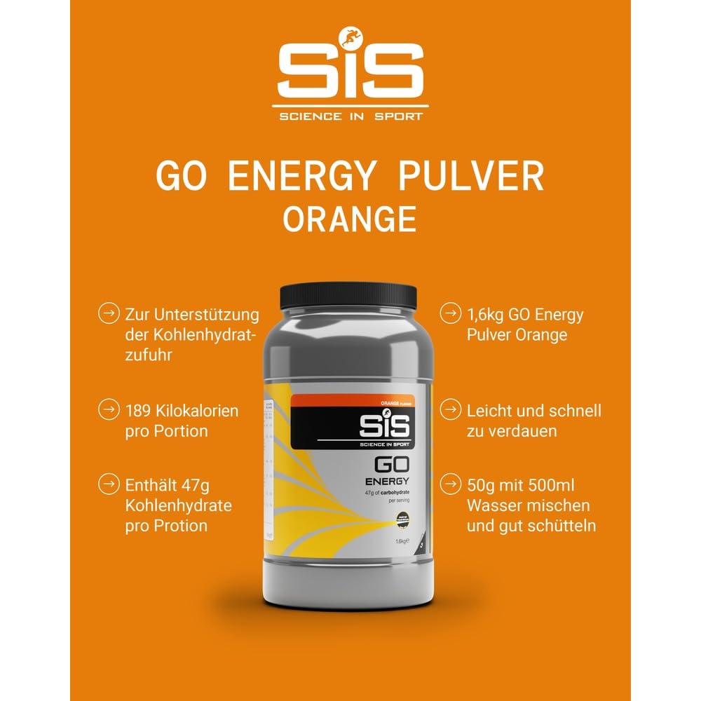 science-in-sport-go-energy-getr-nkepulver-orange-1-6kg-vegan image 2