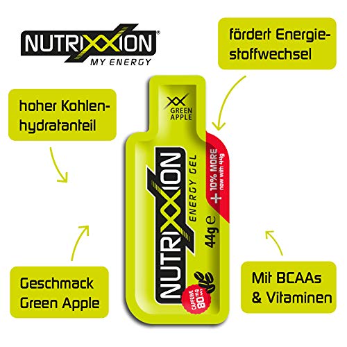 nutrixxion-energy-gel-sport-bcaa-shot-high-carb-mit-koffein-5x44g-green-apple image 7
