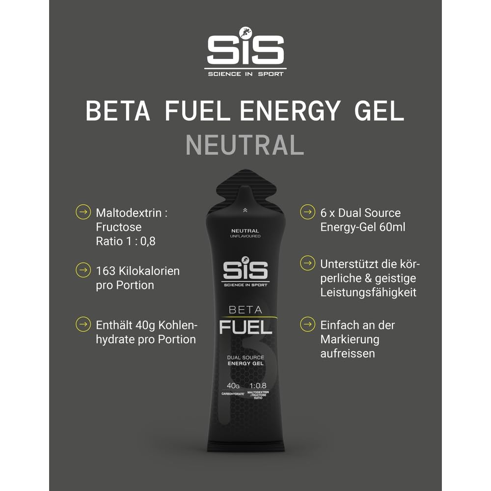 science-in-sport-beta-fuel-energy-gel-ohne-geschmack-6-x-60-ml image 2