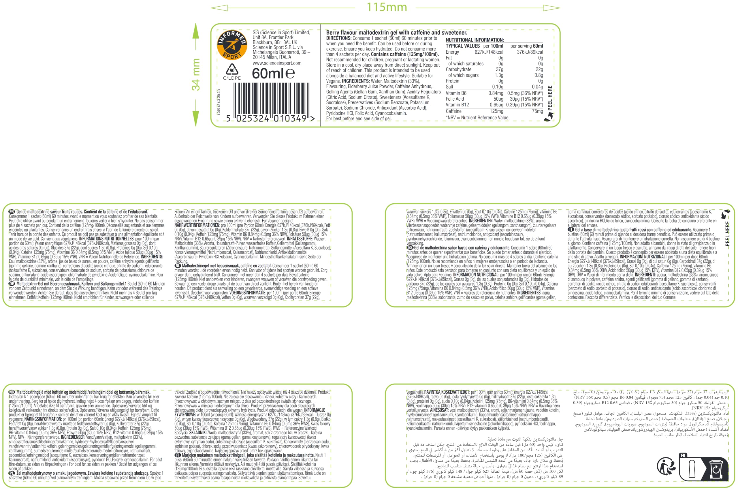 science-in-sport-go-energy-koffein-gel-beere-30-x-60-ml image 7