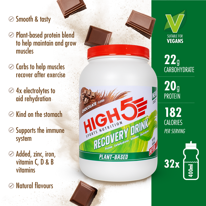 high5-plant-based-recovery-drink-1-6-kg-veganer-recovery-shake-chocolate image 2