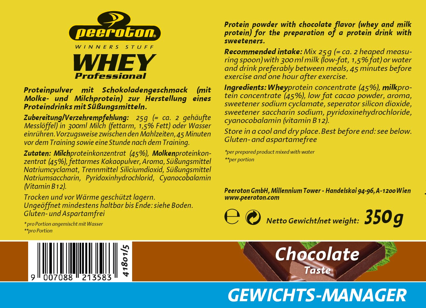 peeroton-whey-protein-shake-schoko-350-g image 2