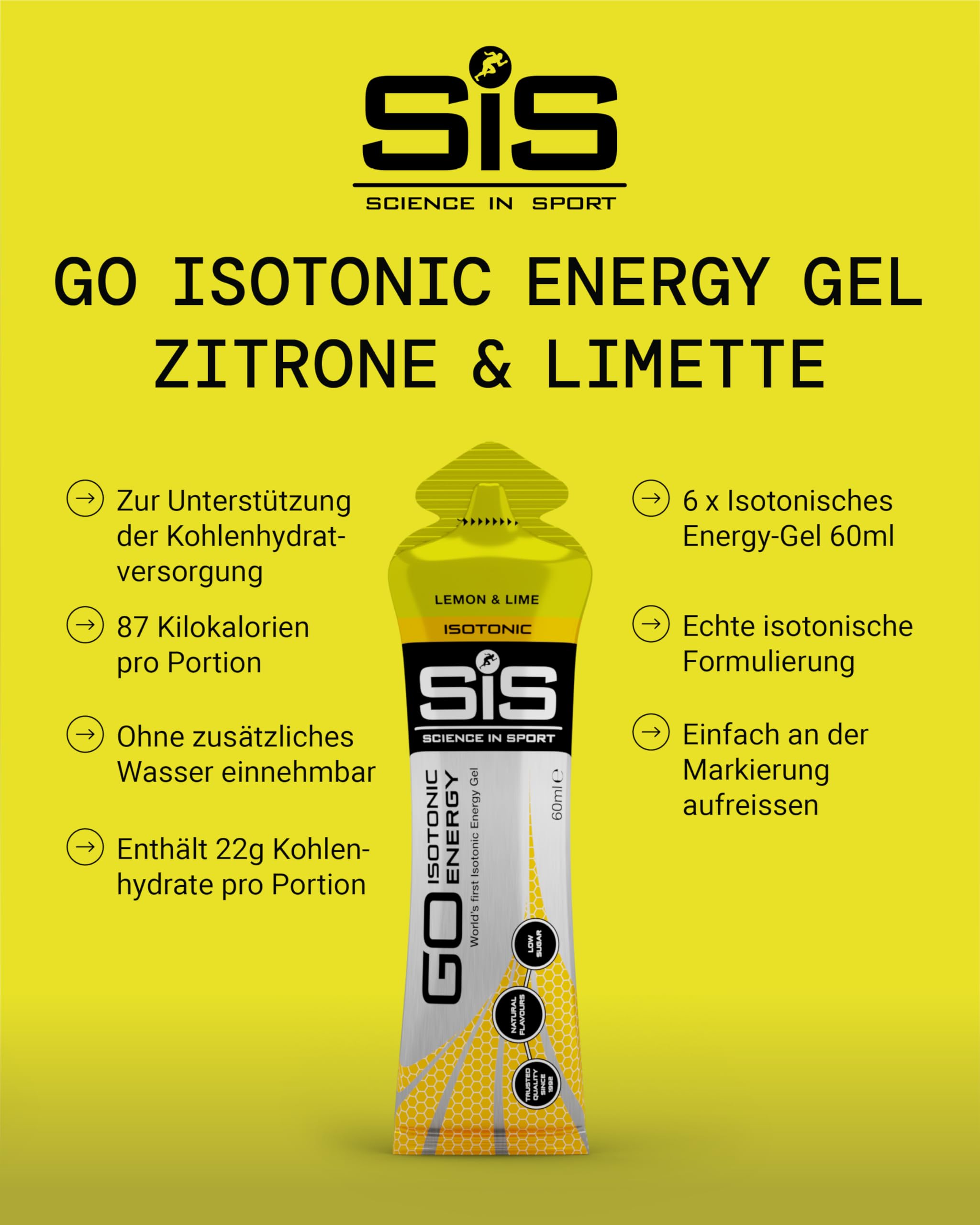 science-in-sport-go-isotonic-energy-gel-6x60ml-zitrone-limette-vegan image 2
