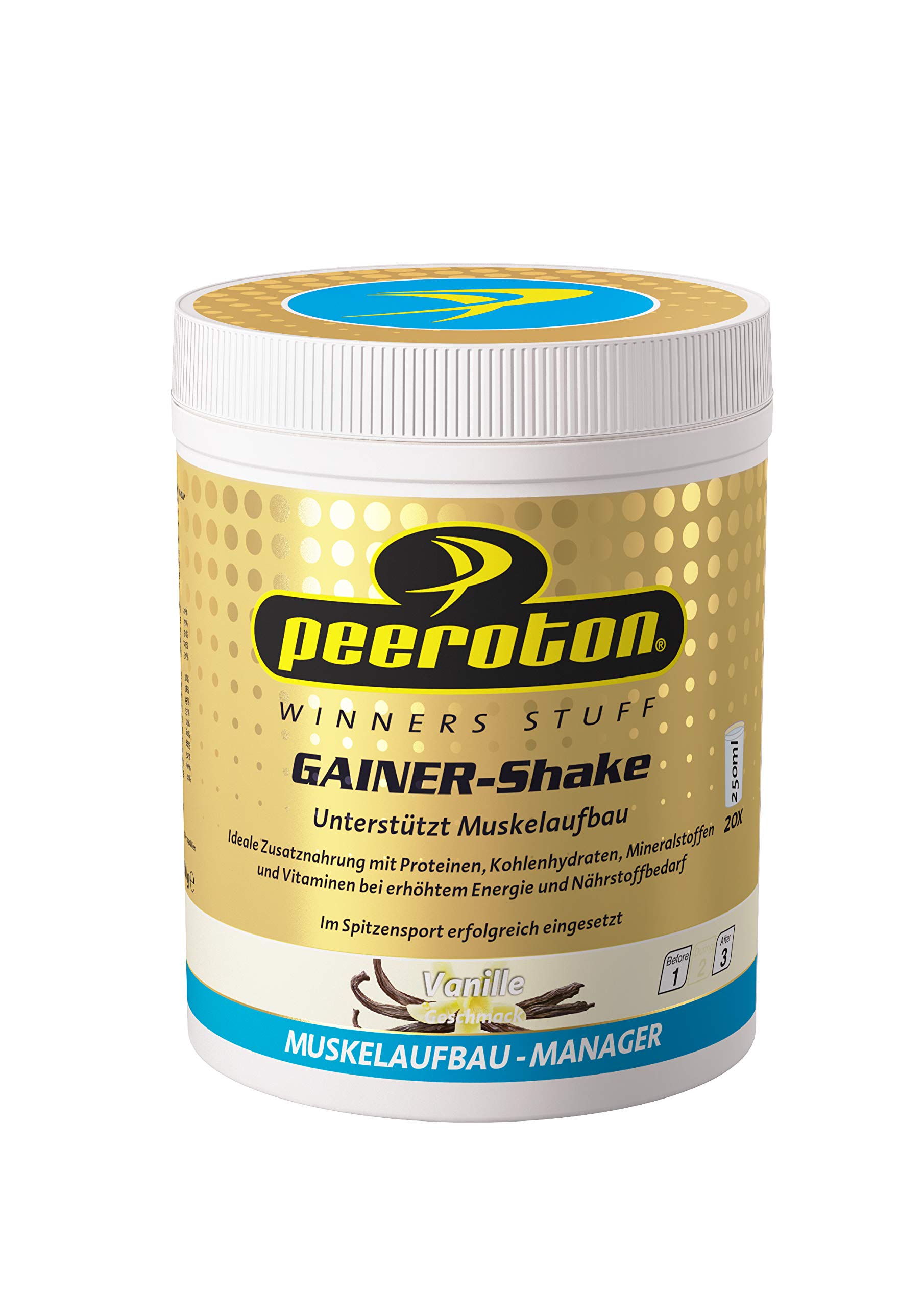 peeroton-gainer-shake-vanille-600g-protein-carb image 1