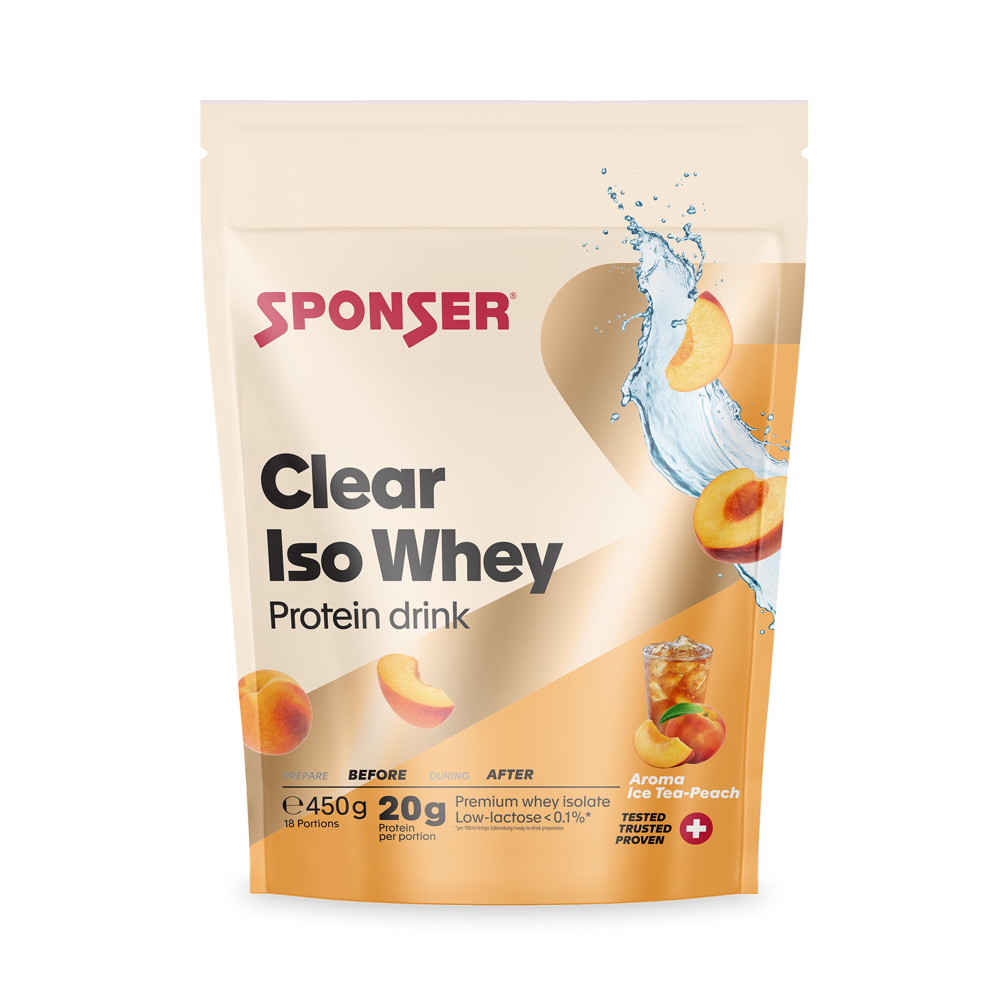 sponser-clear-iso-whey-ice-tea-peach-klarer-protein-shake image 1