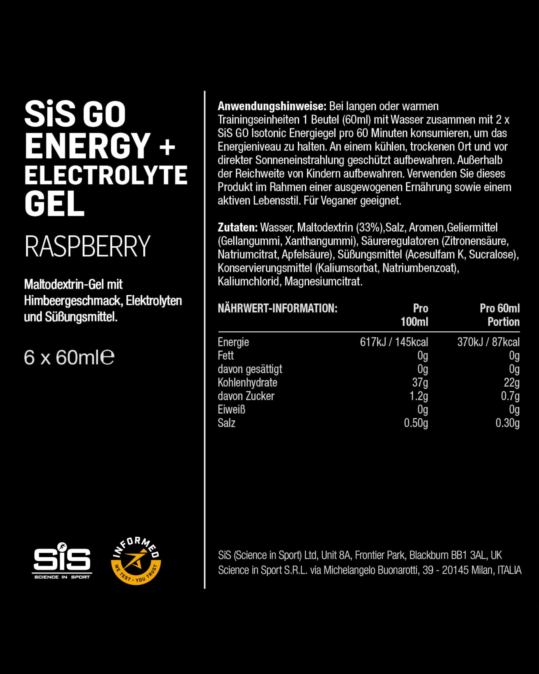 science-in-sport-go-energy-elektrolyt-gel-himbeere-6-x-60ml image 5