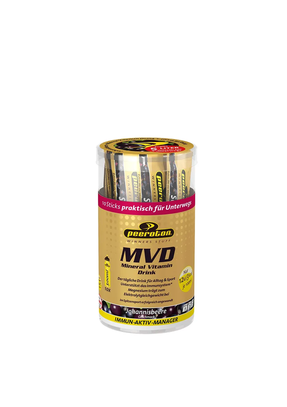 peeroton-mvd-mineral-vitamin-drink-schwarze-johannisbeere-10-sticks image 1
