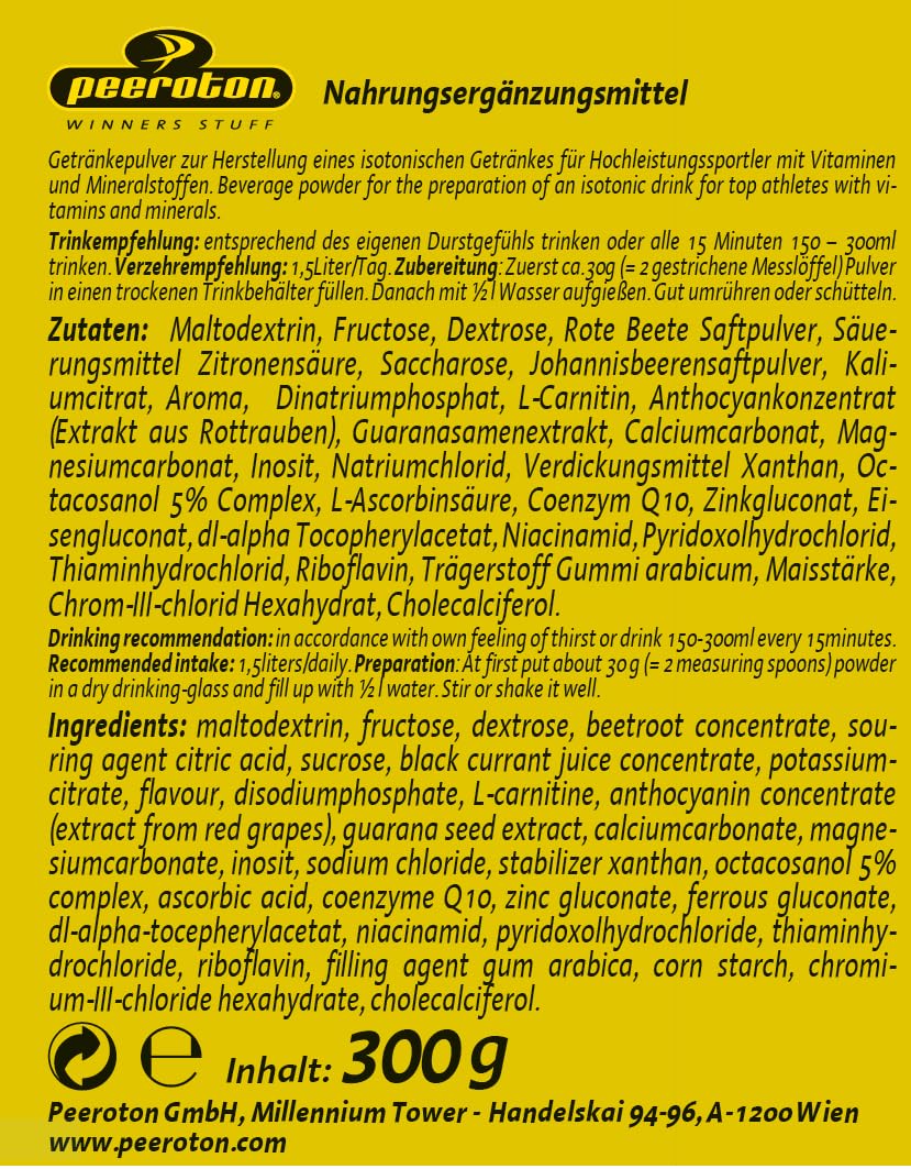peeroton-isotonic-ultra-drink-johannisbeere-zitrone-300g image 2