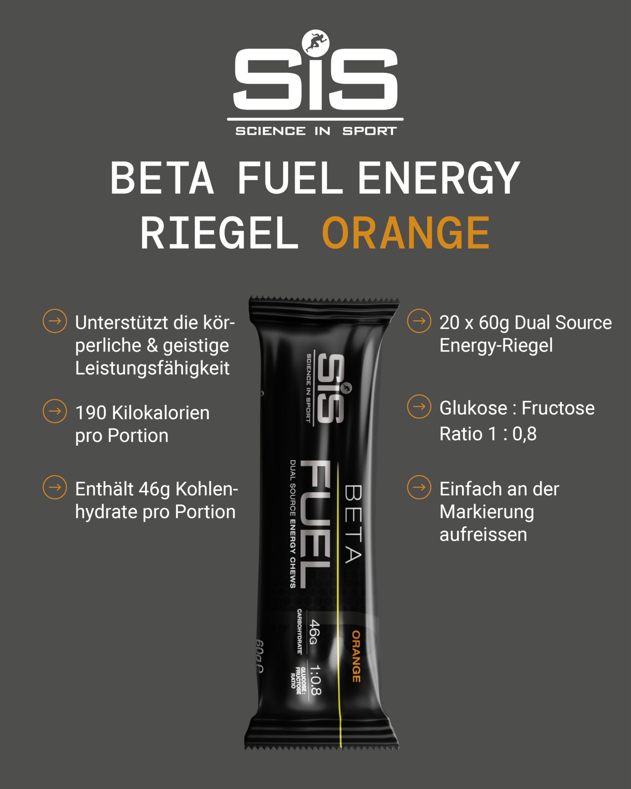 science-in-sport-beta-fuel-energie-kaubonbons-orange-20-x-60g image 2