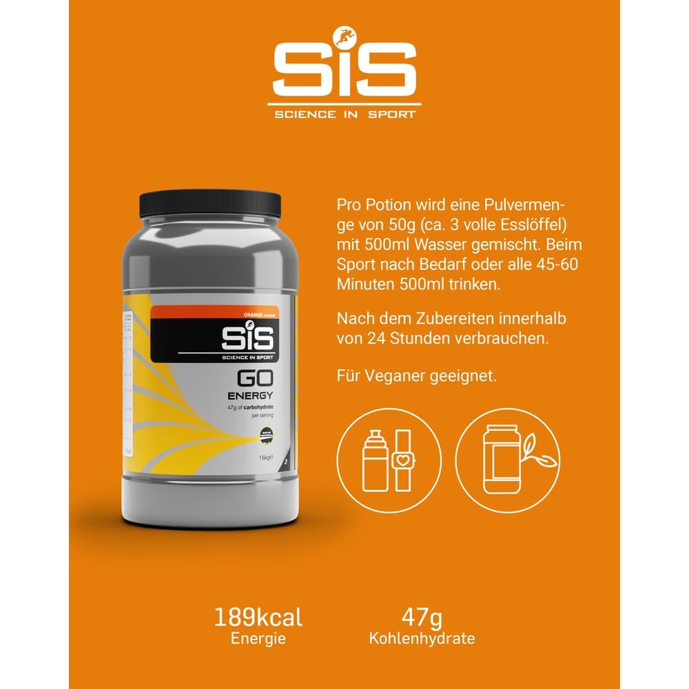 science-in-sport-go-energy-getr-nkepulver-orange-1-6kg-vegan image 4